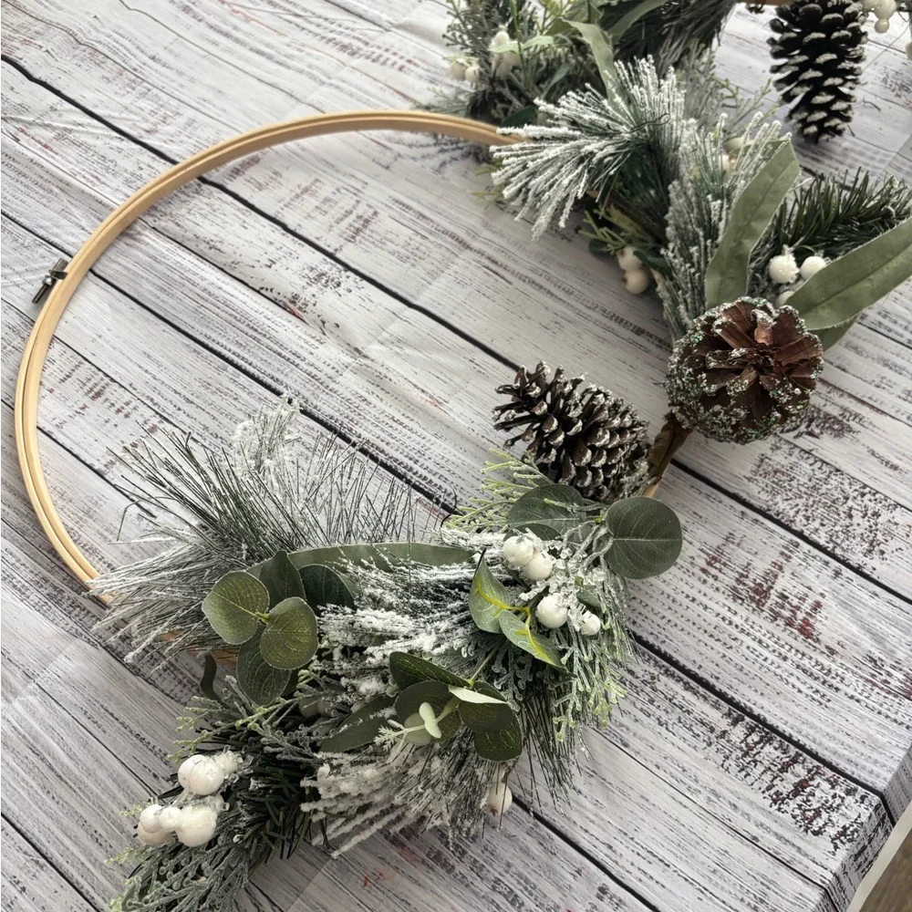 Festive Green and Brown Christmas Holiday Wreath